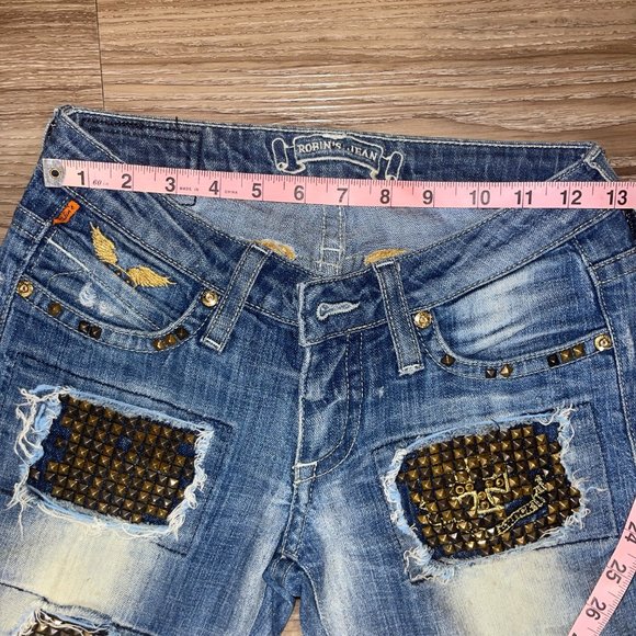 Robin's Jeans: sz24 Studded and Embellished Straight Leg - Picture 3 of 6